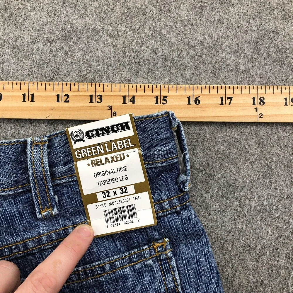 Cinch Jeans Mens 32x32 Blue Relaxed Tapered Denim Green Label MB90530001